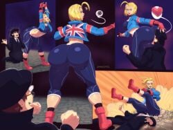 big_ass blonde_hair british cammy_white dat_ass face_between_cheeks face_in_ass facesitting huge_ass leggings orange-peel street_fighter thick_ass thick_thighs