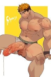 balls bara beefy big_balls big_penis cum erection heavy_balls lad male male_nipples male_only male_pubic_hair muscular_male nipples nude penis ten_g89 underwear