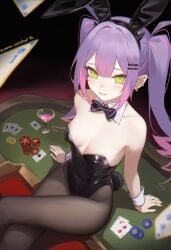 1girls 2d 2d_(artwork) 2d_artwork above_view arm_support barbell_piercing bare_arms bare_chest bare_hands bare_shoulders bare_skin belly_button black_bowtie black_bunny_ears black_bunnysuit black_fingernails black_hairband black_leotard black_nail_polish black_nails black_topwear bowtie breasts breasts_apart brown_legwear brown_pantyhose brown_stockings brown_tights bunny_costume bunny_ears bunny_tail bunnygirl bunnygirl_outfit bunnysuit cards character_request cleavage collar collarbone crossed_legs crossed_legs_(sitting) curvaceous curvaceous_body curvaceous_female curvaceous_figure curvaceous_hips curvy curvy_body curvy_female curvy_figure curvy_hips digital digital_art digital_drawing digital_drawing_(artwork) digital_media digital_media_(artwork) drawing ear_piercing ear_piercings exposed_arms exposed_chest exposed_shoulders exposed_skin eyebrows_visible_through_hair female female_focus female_only fingernails fingers from_above from_above_view from_front front_view green-eyed_female green_eyes groin hair_clip hair_clips hairclip hairclips high-angle_shot high-angle_view high_angle high_angle_view hololive hourglass_figure industrial_piercing inframammary_fold inguinal_crease inguinal_ligament lean_figure legs_crossed legwear leotard long_hair looking_at_viewer looking_up looking_up_at_viewer multicolored_hair multiple_piercings nail_polish nails narrow_waist navel pantyhose parted_lips petite petite_body petite_breasts petite_female petite_girl petite_tits pierced_ear pierced_ears piercing piercings pink-haired_female pink_hair pink_hair_female poker poker_card poker_cards poker_chip poker_chips poker_table portrait purple-haired_female purple_eyebrows purple_hair ring_piercing shoulders sidelocks sitting slender_body slender_waist slim_female slim_waist small_boobs small_breasts small_tits smile smiley_face smiling smiling_at_viewer solo split-color_hair stockings thighs tied_hair tights tiny_breasts tiny_tits tomatoketchup96 top_view topwear twintails twintails_(hairstyle) two-tone_hair two_tone_hair upper_body virtual_youtuber vtuber vtuberfanart watson_cross white_collar white_wrist_cuffs wide_hips wrist_cuffs youtuber youtuber_girl