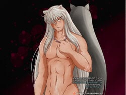 aquarina cropped happy_trail inuyasha inuyasha_(character) male male_only solo