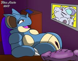 big_breasts breasts busty_feral dildo female feral nidoqueen nidoran nidoran♀ nintendo penis pokemon pokemon_(species) pussy sex_toy video_games