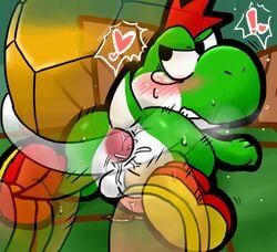 ! all_fours anthro anthro_on_anthro balls black_eyes blush clothed clothing cum cum_in_ass cum_inside cum_on_balls cum_on_penis cum_pool doggy_style enigi09 faceless_male from_behind_position green_scales green_yoshi hair heart koopa_troopa looking_back male male/male mario_(series) mostly_nude motion_lines nintendo paper_mario penis pink_penis red_footwear red_hair reptile rough_sex scales scalie sex solo_focus tears the_great_gonzales_jr topless turtle video_games white_balls white_scales yaoi yellow_footwear yellow_scales yoshi