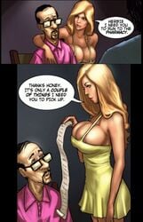 blonde_hair cards comic cuckold glasses large_breasts lexi_harrington tagme yair