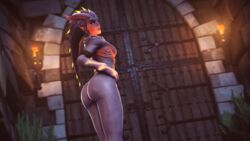 1girls 2017 3d absurdres alternate_costume animal_humanoid ass big_ass big_breasts blizzard_entertainment bluelight breasts collar dat_ass dragon dragon_humanoid dragon_symmetra ear_piercing earrings female female_only glowing glowing_eyes horn huge_ass humanoid jewelry lips nose nude overwatch piercing pointy_ears purple_skin solo source_filmmaker standing symmetra video_games yellow_eyes