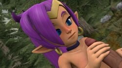 3d animated cum ejaculation facial female handjob juicytomaco large_penis male penis premature_ejaculation purple_hair shantae shantae_(character) smooth_skin sound source_filmmaker straight unseen_male_face video