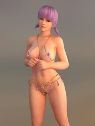 3d ayane_(doa) dead_or_alive female female_only human light-skinned_female light_skin micro_bikini pale-skinned_female pale_skin radianteld solo venus_bikini xps