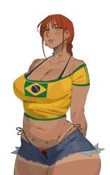 1girls asolhoe brazilian chainsaw_man cleavage female female_only huge_breasts large_breasts makima_(chainsaw_man) pubic_hair pubic_hair_peek standing tanline voluptuous