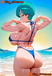1female 1girls ai_generated ass big_ass big_breasts big_butt bikini blue_bikini blue_eyes blue_hair breasts bulma_briefs dragon_ball dragon_ball_fighterz dragon_ball_gt dragon_ball_heroes dragon_ball_super dragon_ball_super_super_hero dragon_ball_xenoverse dragon_ball_z female huge_ass huge_breasts huge_butt huge_thighs king_ai mature_female milf mother seaside short_hair stable_diffusion thick_thighs