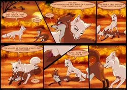 2017 animal_genitalia animal_penis animal_pussy anus arctic_fox ass ass_up blush brown_fur canine canine_penis canine_pussy cloth clothing comic commission crytrauv detailed_background dialogue duo elly english_text erection female feral feral_on_feral fox fur furaffinity_username grind grinding imminent_sex lying male mammal markings multicolored_fur on_front on_top outside page_1 page_number peeping penis presenting presenting_hindquarters pussy raised_tail rear_view red_fox rukifox sheath smile sniffing socks_(marking) sound_effects straddling straight sunset tan_fur text two_tone_fur white_fur