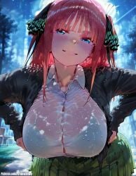 1female 1girls ai_assisted ai_generated akwxitwo ass big_ass big_breasts big_butt big_thighs black_dress blue_eyes breast_focus curvy curvy_female curvy_figure female female female_focus focus go-toubun_no_hanayome green_skirt human large_ass large_breasts long_hair mature_female nakano_nino on_top pink_hair sex straight sweat sweatdrop sweating sweaty thighs voluptuous voluptuous_female white_shirt