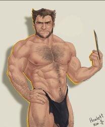 bara barely_clothed barely_covered black_clothing brown_hair daddy dilf hairy hairy_chest howlett_who logan_(x-men) male_only marvel masculine_male muscular muscular_arms muscular_legs muscular_male older_male partially_clothed partially_clothed_male partially_nude partially_undressed rugged scantily_clad skimpy skimpy_clothes skirt skirt_only solo_male tough_guy wolverine_(x-men) wrapped wrappings