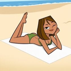 1girls 2025 ai_generated ass background beach bikini blinking boobs brown_hair civitai courtney_(tdi) d3rmal eyes laying_down laying_on_stomach legs legs_crossed looking_at_viewer sand seducing seductive seductive_eyes seductive_look seductive_pose seductive_smile short_hair solo tagme total_drama_(series) total_drama_island towel water