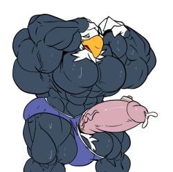 2020 4_fingers absurd_res accipitrid accipitriform animal_crossing anthro apollo_(animal_crossing) avian balls balls_expansion bara beak big_balls big_muscles big_penis bird black_balls black_body black_fur bodily_fluids closed_eyes clothed clothing cum eagle ejaculation erection expansion fierglief fingers fur genital_expansion genital_fluids genitals growth hi_res huge_balls huge_cock huge_muscles hyper hyper_balls hyper_genitalia hyper_muscles hyper_penis male male_only muscle_growth muscular nintendo penis penis_expansion pink_penis simple_background solo standing stretched_clothing sweat underwear underwear_only vein veiny_muscle veiny_penis white_background