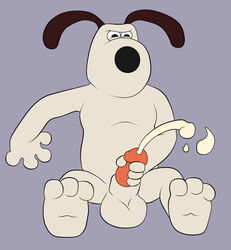 2015 3_toes 4_fingers aardman_animations animal_genitalia anthro balls belly big_penis biped black_nose canine cum cumshot ejaculation erection floppy_ears focus front_view full-length_portrait grey_background gromit gromit_(wallace_and_gromit) half-closed_eyes holding_penis humanoid_penis hybrid_penis looking_at_penis looking_at_self looking_down looking_pleasured male male_only mammal masturbation moobs nude orgasm overweight overweight_male penile_masturbation penis pink_penis portrait sheath simple_background sitting soles solo spread_legs spreading toes toony wallace_and_gromit white_balls white_body wyrwulf