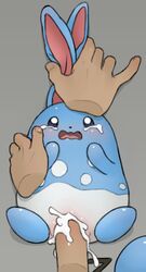 azumarill blush crying cum cum_inside disembodied_hand disembodied_penis duo ear_pull erection female female_feral feral feral_raped forced hi_res interspecies lagomorph male mammal nintendo open_mouth penetration penis pokémon_(species) pokemon pussy rape sex simple_background solo_focus straight tears vaginal_penetration video_games youjomodoki