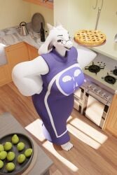 3d 3d_(artwork) 3d_model 3d_render boss_monster boss_monster_(undertale) clothed clothing dogzeela goat goat_horns huge_ass huge_breasts looking_at_viewer massive_ass massive_breasts milf toriel toriel_(dogzeela) undertale undertale_(series)