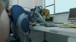 1boy 1girls 3d 3d_animation animated bending_forward bending_over bending_over_desk blender blender_(software) blonde_female blonde_hair blonde_hair_female doggy_style female female_penetrated light-skinned_female light_skin male marvel marvel_comics marvel_rivals shorter_than_10_seconds sue_storm superheroine tagme video yervius