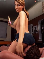 3d darkbahamuth facesitting life_is_strange rachel_amber shorts teenager topless