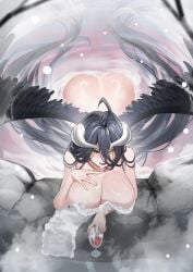 1girls adult adult_female ahoge albedo_(overlord) antenna_hair ass back bath bathing bathing_outside black_hair black_hair_female black_wings blush blush_face blush_lines blushed_face blushing_at_viewer blushing_face blushing_female breasts busty busty_female busty_girl butt_crack_outline cleavage collarbone completely_naked completely_naked_female completely_nude completely_nude_female dot_nose dripping_wet elbows fair_skin female female_focus female_naked female_only fingers fully_naked fully_nude hair_between_eyes half_submerged high_resolution highres horn horns large_breasts light-skined_female light-skinned light-skinned_female light_skin light_skin_female light_skinned light_skinned_female long_hair looking_at_viewer looking_up looking_up_at_viewer mature mature_female naked naked_female naked_woman nude nude_female nudity open_mouth open_mouth_smile outdoor_bath outdoor_bathing overlord_(maruyama) parted_lips partially_submerged partially_submerged_legs shoulders simple_background smooth_skin soaked solo submerged_feet submerged_legs taking_a_bath teddypocky tongue topless topless_female towel towel_only towel_over_breasts upper_body wet wet_body wet_breasts wet_face wet_hair wet_skin white_horn white_horns white_towel wine wine_glass wings yellow_eyes yellow_eyes_female