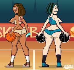 2d athletic athletic_female basketball basketball_(ball) basketball_uniform big_breasts black_hair breasts brown_body brown_hair brown_skin brown_skinned_female busty courtney_(tdi) darkdpx3 female female_focus female_only freckles goth goth_girl green_hair gwen_(tdi) hourglass_figure pale-skinned_female pale_body pale_skin short_hair skimpy skimpy_clothes sweat tagme total_drama_island two_tone_hair wide_hips