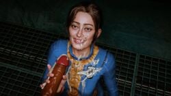 1boy 1girls 3d dark-skinned_male dark_skin ella_purnell fallout fallout_(tv_series) fellatio female human interracial itirick lucy_maclean male oral penis tagme