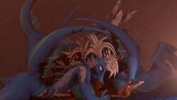 animal_humanoid anthro attack blue_body blue_scales buried death_by_snu_snu dominant dominant_female dragon dragon_humanoid female female/female female_on_top gangbang group group_sex hair harem human human_on_anthro humanoid interspecies licking male male/female male_on_anthro male_on_bottom mammal mildmeat mythological_creature mythological_scalie mythology on_bottom on_top orgy orgy_landscape purple_tongue reverse_gangbang scales scalie scalie_humanoid sex submissive submissive_male tongue tongue_out white_hair