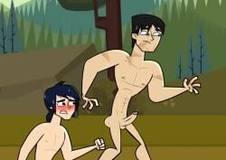 big_butt big_penis black_hair blue_hair blush disventure_camp edit edited gay jake_(disventure_camp) male_only muscles muscular psexdumbass scar tom_(disventure_camp) watching wet yaoi