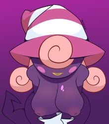1girls blush_stickers breasts female female_only ghost_tail gloves mario_(series) mrcbleck nipples open_mouth paper_mario paper_mario:_the_thousand-year_door pink_hair purple_skin shadow_creature shadow_siren smile tagme vivian_(paper_mario)