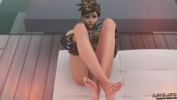 3d feet female foot_fetish foot_focus legs overwatch pussy solo tracer vagina zayebator