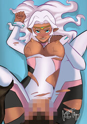 altean breasts breasts_out censored dark-skinned_female female female_focus ket partial_male princess_allura torn_clothes voltron voltron:_legendary_defender