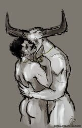 2boys anthro artist_name artist_signature artist_website ass back_muscles bald bara beauty_mark biceps big_ass black_hair canon_couple closed_eyes completely_nude couple dark_hair dorian_pavus dragon_age dragon_age_inquisition duo facial_hair gay gay_male holding_partner horn horns human iron_bull jewelry kissing kissing_neck mage male male/male male_only missing_eye mole moustache muscles muscular muscular_male naked naked_male necklace nipples nude nude_male pansexual_male pecs pendant pointy_ears qunari scar scars size_difference sorellaerba standing standing_position video_games yaoi