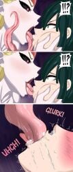 2girls black blonde_hair blush bondage caught_off_guard confused confusion drooling extreme_french_kiss eye_contact eyes face_lick female forced_kiss french_kiss fubuki_(one-punch_man) green_eyes green_hair hand_on_face horny kaijin_hime_do-s kissing licking licking_face licking_lips lip long_nails long_tongue mouth_rape one-punch_man pink_eyes pointy_nose pointy_teeth rape revenge saliva scar sharp_nails sharp_teeth shocked slave surprised sweat sweatdrop sweating tears tongue torture yuri