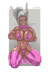 boku_no_hero_academia breasts hoop_earrings huge_breasts innsmuth mirko miruko muscle muscle_girl muscles muscular muscular_female muscular_legs muscular_thighs my_hero_academia ponytail rumi_usagiyama usagiyama_rumi