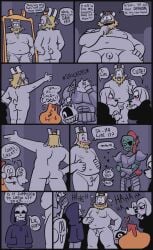 asgore_dreemurr ass balls chubby embarrassed funny humor oblivious penis samrockwell420 sans small_penis small_penis_humiliation tagme the_emperor's_new_clothes undertale undyne