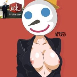 fast_food genderbent inner_sideboob jack_box jack_in_the_box jack_in_the_box_(restaurant) logo_parody mascot mascot_costume miseryflakes rule_63 sideboob suit tie tie_between_breasts