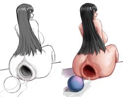 anal anal_destruction anal_juice angry angry_face ball ball_in_ass binibon123 black_hair bumhole_destruction color destroyed_anus gaping gaping_anus giant_anal_beads gigantic_anal_beads huge_anal_beads huge_breasts huge_gape hyper_anal_beads hyper_gape kill_la_kill kiryuuin_satsuki mad massive_anal_beads ruined_anus studio_trigger tagme uncolored wrecked_ass