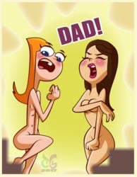 blush candace_flynn covering_up disney embarrassed nude phineas_and_ferb simple_anatomy toongrowner vanessa_doofenshmirtz wardrobe_malfunction zap92