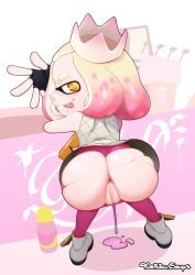 1girls anus big_ass big_butt bubble_ass bubble_butt delicioussoup looking_at_viewer looking_back pearl_(splatoon) pepto_bismol presenting_ass presenting_hindquarters pussy splatoon splatoon_2 squirting tentacle tentacle_hair