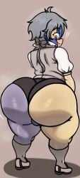 1boy 1boys 1male 2024 aged_up ass ass_bigger_than_head ass_focus big_ass big_butt black_pants blue_body blue_hair blue_skin bottom_heavy bubble_ass bubble_butt buttons clothed clothing collect_(anonymous_onryo) fat_ass femboy femboy_only heterochromia huge_ass huge_butt huge_thighs large_ass large_butt looking_back male male_focus male_only round_ass round_butt shocked shocked_expression solo stitches straight_hair sweat teapot_(body_type) tensei_shitara_dai_nana_ouji_dattanode,_kimamani_majutsu_o_kiwamemasu thick thick_ass thick_butt thick_thighs white_eyes yellow_eyes