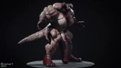 3d animated anthro anthro_only blood deathclaw fallout flaccid futa_only futanari gigantic_penis hyper_muscles lowndrawthing muscular_futanari no_sound penis_to_the_knees tagme video