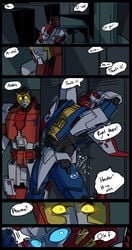 2015 alien ambulon_(transformers) autobot blue_eyes comic cybertronian dialogue digital_media_(artwork) english_text fingering glowing hallway heart hi_res humanoid invalid_tag living_aircraft living_machine locker locker_room machine male masturbation open_mouth pharma_(transformers) robot schandbringer simple_background sound_effects speech_bubble standing teeth text transformers window yellow_eyes