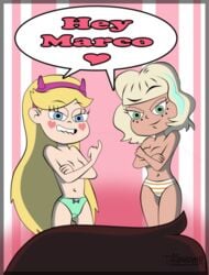 1boy 2girls chocolate_and_vanilla disney disney_channel female jackie_lynn_thomas male marco_diaz panties star_butterfly star_vs_the_forces_of_evil straight_hair toongrowner topless zap92