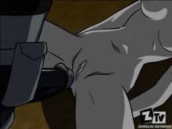 1boy 1girls animated breasts dc dc_comics deathstroke female grey_body grey_breasts grey_pussy male penis penis_in_pussy pussy rachel_roth rape raven_(dc) sex slade_wilson sladed spread_legs sweat teen_titans uncensored vaginal_penetration zone