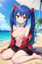 1girls ai_generated breasts cute_face fairy_tail feet female female_only nipples solo stomach wendy_marvell