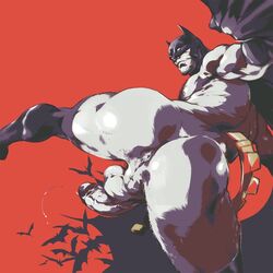 1boy action_pose anal_hair anus armpit_hair ass ass_focus back_view backsack balls bara batman batman_(series) bats beefy belt biceps big_ass big_balls big_butt big_penis bodily_fluids body_hair bruce_wayne bubble_butt butt cape chest_hair circumcised cloak color cowl daddy dat_ass dc dc_comics digital_media_(artwork) dilf dizdoodz facial_hair flaccid gay genitals glans gloves hairy hairy_anus hairy_ass hairy_balls hairy_chest hairy_legs heavy_balls high_kick human human_only leg_up light-skinned_male light_skin looking_to_the_side male male_only manly mask mostly_nude muscle muscular muscular_back muscular_legs muscular_male no_pupils nudity outdoors outside painted_clothes pecs penis perineal_raphe perineum precum precum_string red_background red_sky round_ass semi-erect shiny_ass shiny_skin solo spreading standing stubble swinging_penis testicles thick_ass thick_penis thick_thighs thighhighs tough_guy uncensored utility_belt vein veiny_penis white_eyes