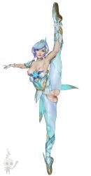 1girls ballerina ballerina_position ballet ballet_leotard ballet_slippers blue_eyes blue_hair cute female female_only flat_shoes flats league_of_legends naked naked_female nhuahomm_(artist) nipples nude nude_female orianna pussy riot_games short_hair solo star_guardian_orianna star_guardian_series