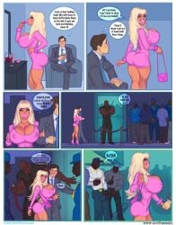 bimbo bimbo_body blonde_hair cheating cheating_wife club club_slut comic cuck cuckold cuckoldry dark-skinned_male fetish interracial large_ass large_breasts large_penis page_1 pink_clothing racist size_queen theofficialpit