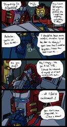 2015 alien ambulon_(transformers) autobot bite biting_finger blue_eyes blush comic cybertronian dialogue digital_media_(artwork) english_text female finger_fuck finger_in_mouth fingering glowing hallway heart hi_res humanoid invalid_tag living_aircraft living_machine locker locker_room machine male masturbation open_mouth pharma_(transformers) pussy_juice robot schandbringer simple_background sound_effects speech_bubble standing teeth text transformers vaginal_penetration window yellow_eyes