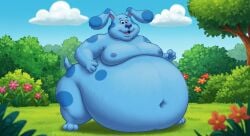 ai_generated blue's_clues blue_(blue's_clues) breasts nickelodeon nipples obese_female overweight