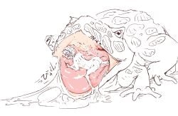 ass female female_prey feral feral_pred frog human_prey imminent_vore nude open_mouth oral_vore saliva tongue torotorokujira vore